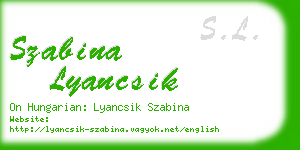 szabina lyancsik business card